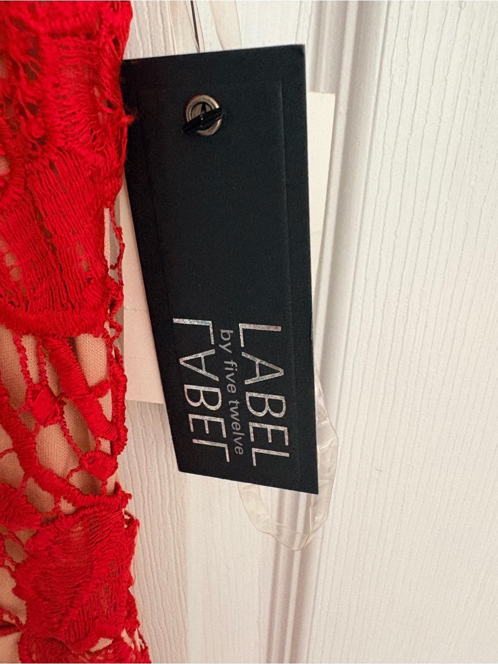 NWT label by five twelve Red Floral Lace Sleeveless Sheath Dress sz 2 - Picture 6 of 8